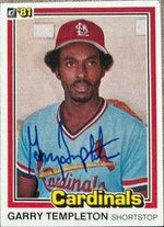 Garry Templeton Signed 1981 Donruss Baseball Card - St Louis Cardinals