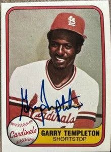 Garry Templeton Signed 1981 Fleer Baseball Card - St Louis Cardinals