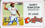 Garry Templeton Signed 1981 Perma-Graphics Superstar Baseball Card - St Louis Cardinals