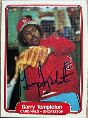 Garry Templeton Signed 1982 Fleer Baseball Card - St Louis Cardinals
