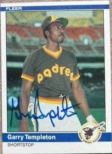 Garry Templeton Signed 1984 Fleer Baseball Card - San Diego Padres