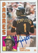 Garry Templeton Signed 1984 Nestle Baseball Card - San Diego Padres
