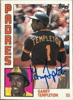 Garry Templeton Signed 1984 Topps Tiffany Baseball Card - San Diego Padres