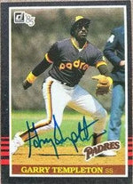 Garry Templeton Signed 1985 Donruss Baseball Card - San Diego Padres