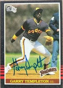 Garry Templeton Signed 1985 Donruss Baseball Card - San Diego Padres