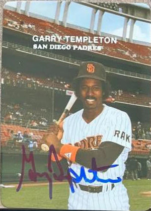 Garry Templeton Signed 1985 Mother's Cookies Baseball Card - San Diego Padres