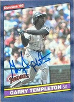 Garry Templeton Signed 1986 Donruss Baseball Card - San Diego Padres