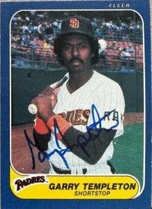 Garry Templeton Signed 1986 Fleer Baseball Card - San Diego Padres