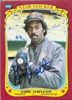 Garry Templeton Signed 1986 Fleer Star Stickers Baseball Card - San Diego Padres