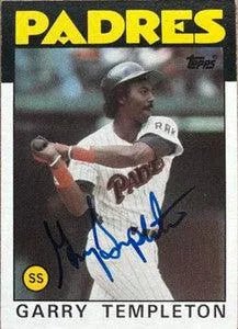 Garry Templeton Signed 1986 Topps Baseball Card - San Diego Padres