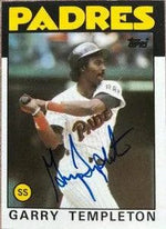 Garry Templeton Signed 1986 Topps Tiffany Baseball Card - San Diego Padres