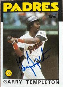 Garry Templeton Signed 1986 Topps Tiffany Baseball Card - San Diego Padres - PastPros