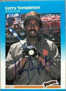 Garry Templeton Signed 1987 Fleer Baseball Card - San Diego Padres