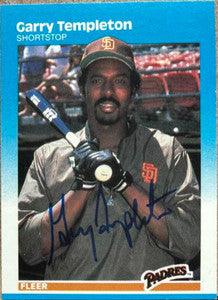 Garry Templeton Signed 1987 Fleer Baseball Card - San Diego Padres - PastPros