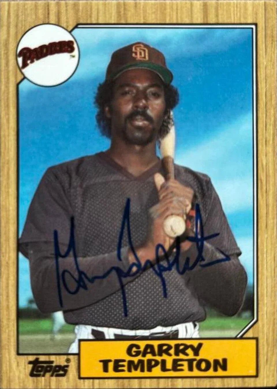 Garry Templeton Signed 1987 Topps Tiffany Baseball Card - San Diego Padres