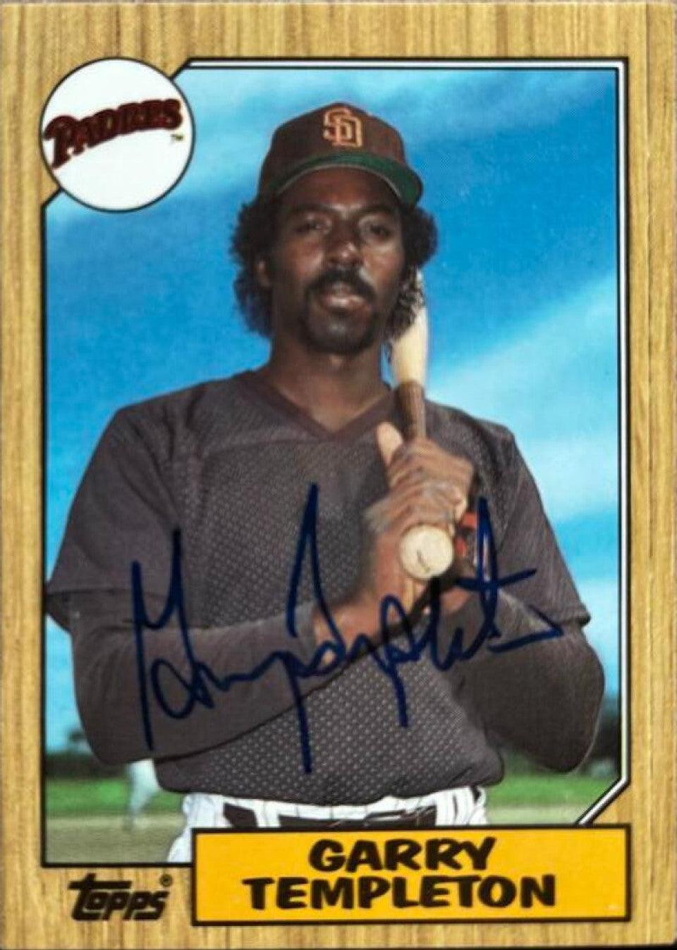 Garry Templeton Signed 1987 Topps Tiffany Baseball Card - San Diego Padres - PastPros