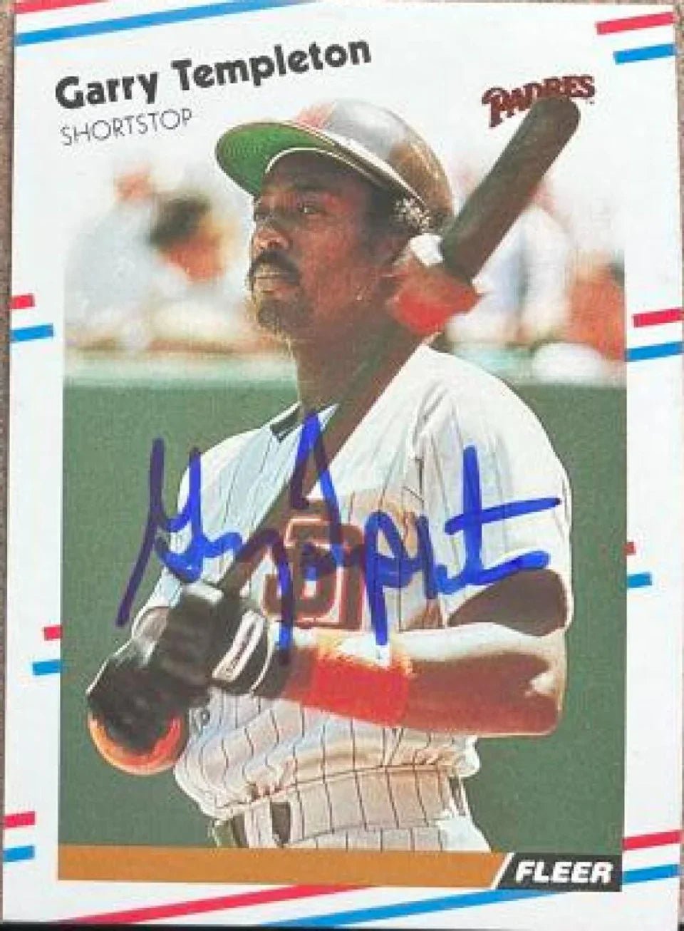 Garry Templeton Signed 1988 Fleer Baseball Card - San Diego Padres