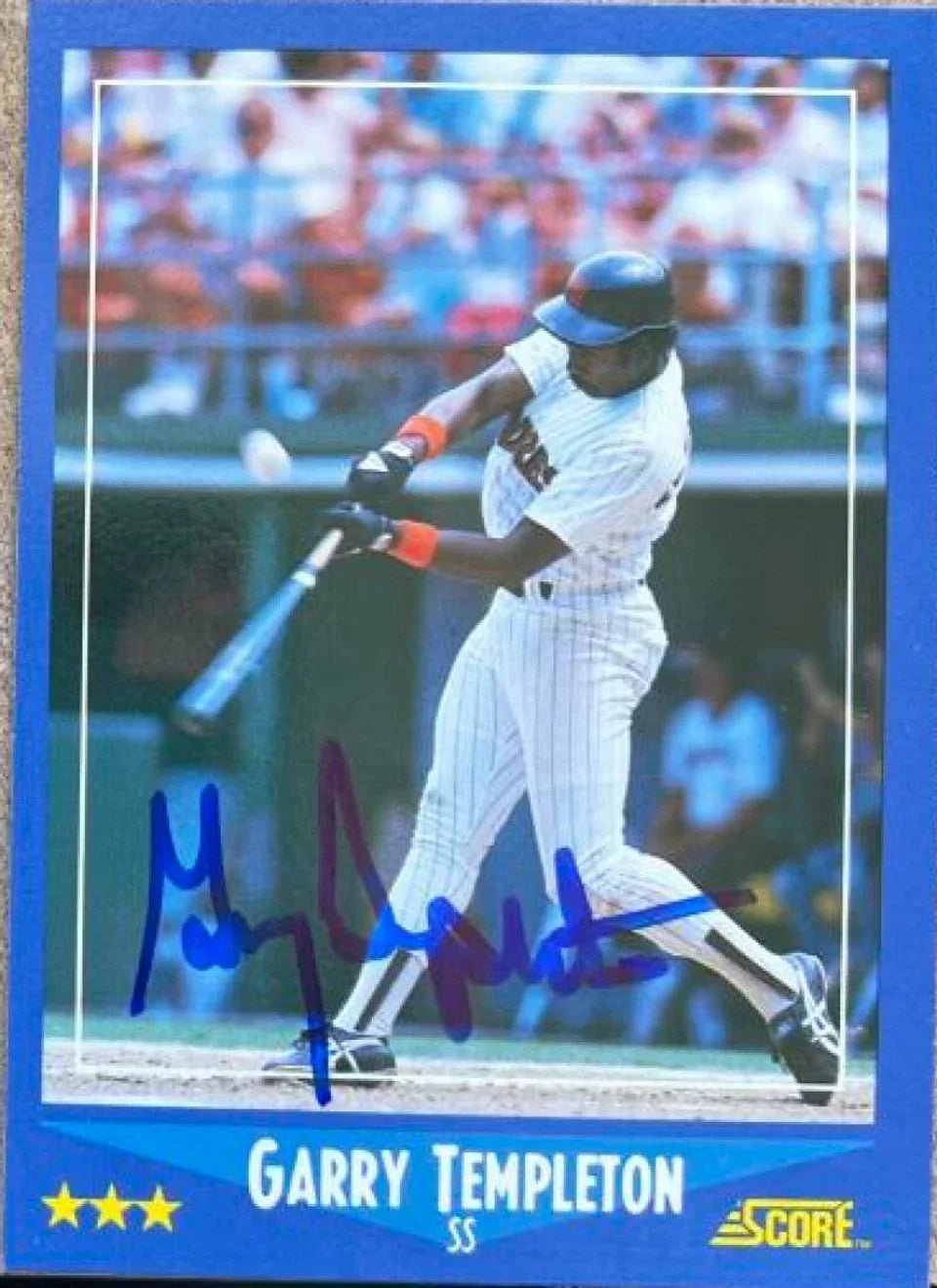 Garry Templeton Signed 1988 Score Baseball Card - San Diego Padres