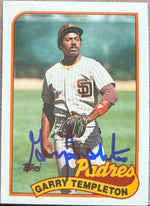 Garry Templeton Signed 1989 Topps TIFFANY Baseball Card - San Diego Padres