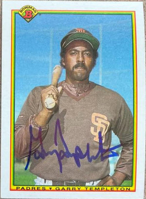 Garry Templeton Signed 1990 Bowman Baseball Card - San Diego Padres