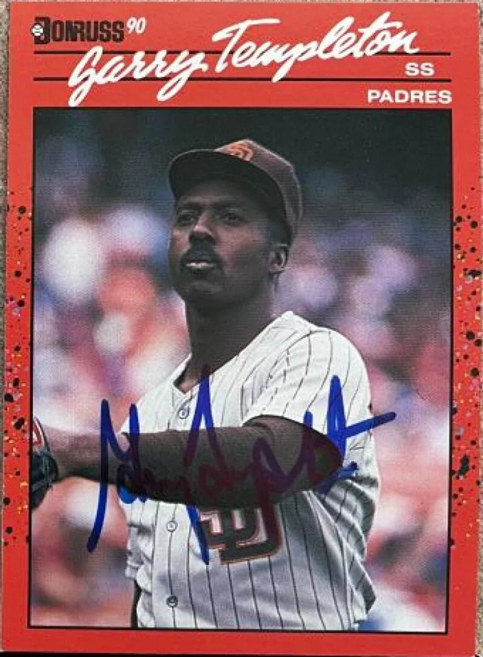 Garry Templeton Signed 1990 Donruss Baseball Card - San Diego Padres