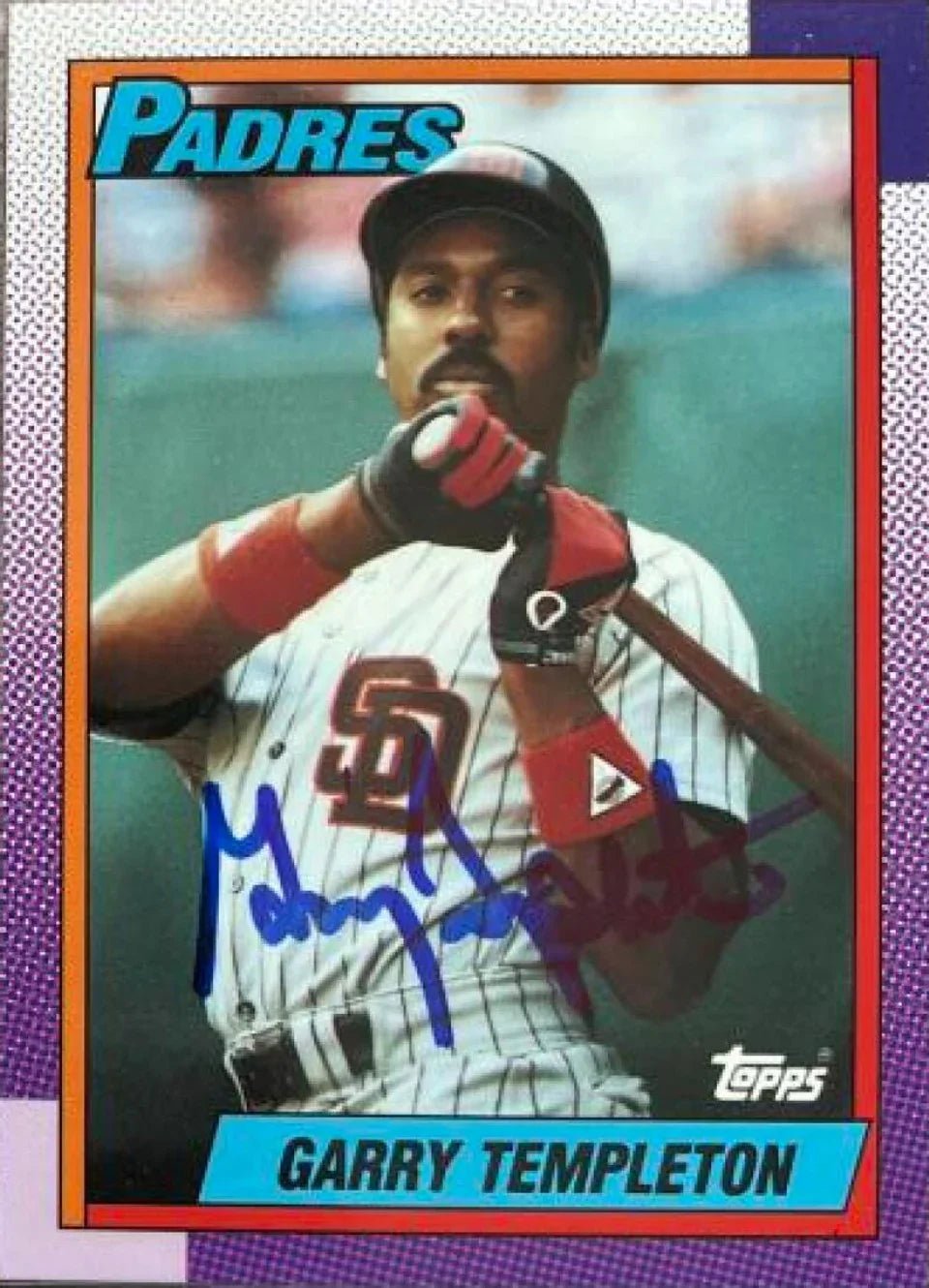 Garry Templeton Signed 1990 Topps TIFFANY Baseball Card - San Diego Padres