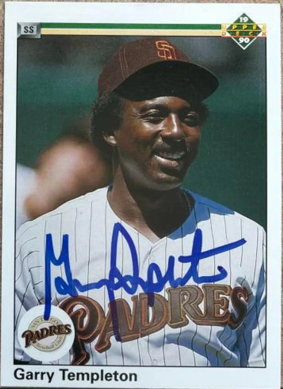 Garry Templeton Signed 1990 Upper Deck Baseball Card - San Diego Padres