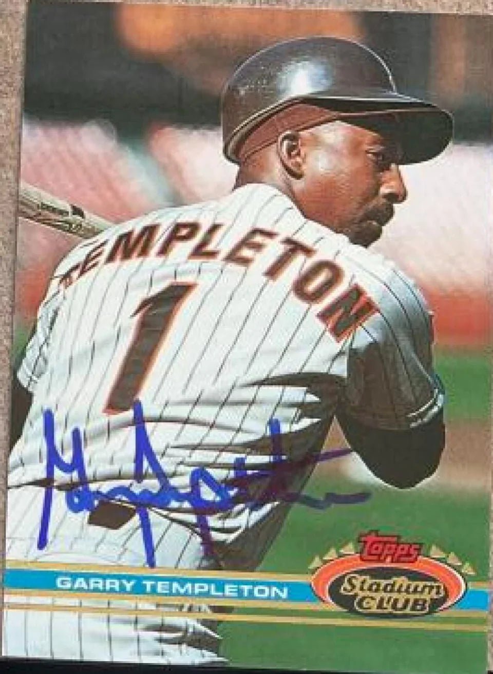Garry Templeton Signed 1991 Stadium Club Baseball Card - San Diego Padres