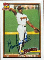 Garry Templeton Signed 1991 Topps Baseball Card - San Diego Padres - PastPros