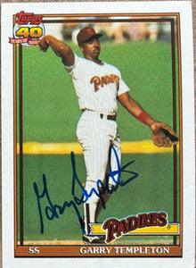Garry Templeton Signed 1991 Topps Baseball Card - San Diego Padres - PastPros