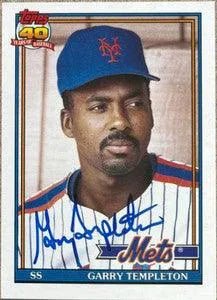 Garry Templeton Signed 1991 Topps Traded Baseball Card - New York Mets