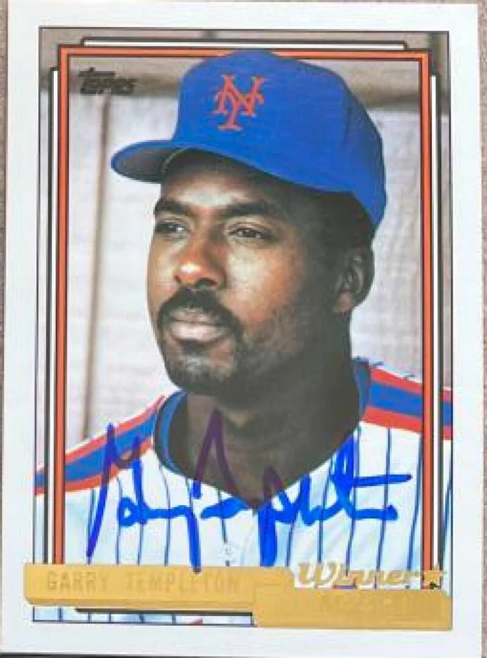 Garry Templeton Signed 1992 Topps Gold Winner Baseball Card - New York Mets