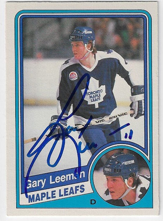 Gary Leeman Signed 1984 - 85 O - Pee - Chee Hockey Card - Toronto Maple Leafs - PastPros