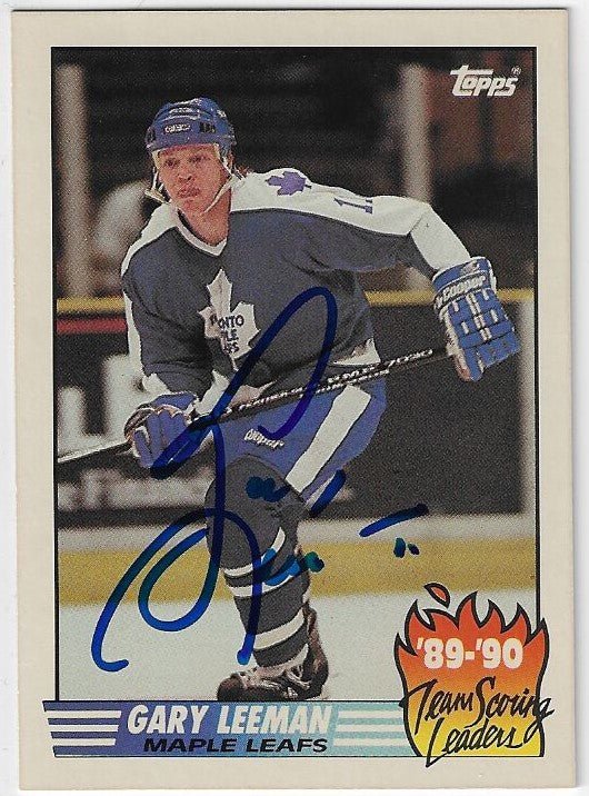 Gary Leeman Signed 1990 - 91 Topps Hockey Card - Toronto Maple Leafs (TL) - PastPros