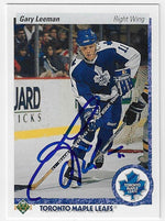 Gary Leeman Signed 1990 - 91 Upper Deck Hockey Card - Toronto Maple Leafs - PastPros