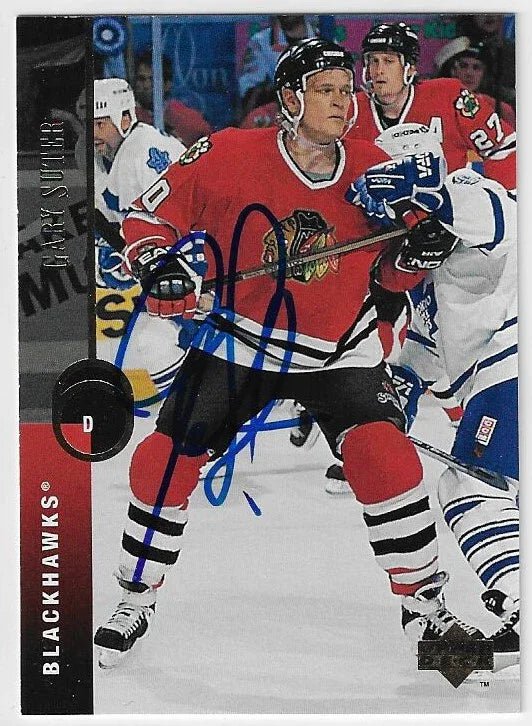 Gary Suter Signed 1994-95 Upper Deck Hockey Card - Chicago Blackhawks