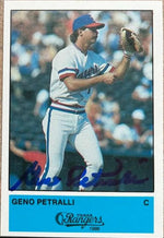 Geno Petralli Signed 1986 Performance Printing Baseball Card - Texas Rangers