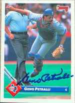 Geno Petralli Signed 1993 Donruss Baseball Card - Texas Rangers - PastPros
