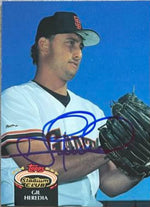 Gil Heredia Signed 1992 Stadium Club Baseball Card - San Francisco Giants