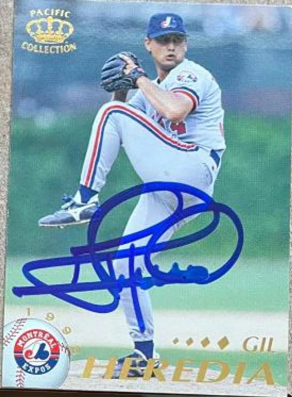 Gil Heredia Signed 1995 Pacific Baseball Card - Montreal Expos