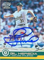 Gil Heredia Signed 2001 Pacific Baseball Card - Oakland A's