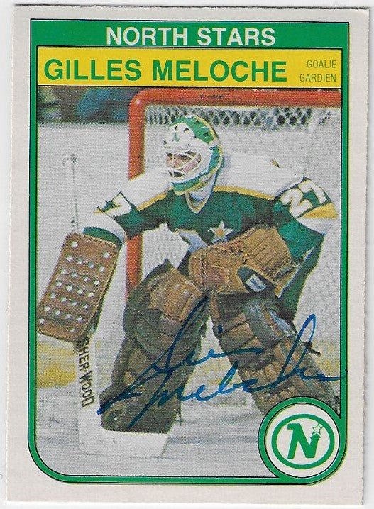 Gilles Meloche Signed 1982 - 83 O - Pee - Chee Hockey Card - Minnesota North Stars - PastPros