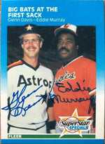 Glenn Davis & Eddie Murray Dual Signed 1987 Fleer Baseball Card - Houston Astros & Baltimore Orioles