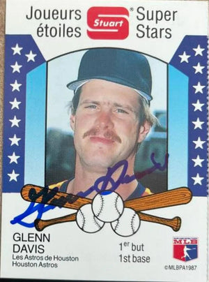 Glenn Davis Signed 1987 Stuart Bakery Superstars Baseball Card - Houston Astros