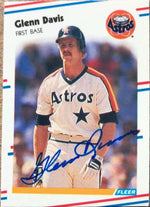 Glenn Davis Signed 1988 Fleer Classic Miniatures Baseball Card - Houston Astros