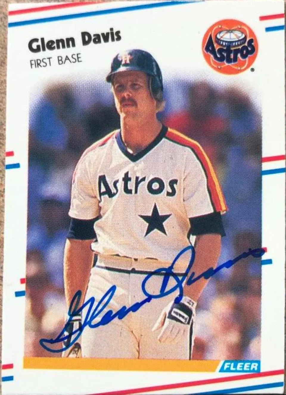 Glenn Davis Signed 1988 Fleer Classic Miniatures Baseball Card - Houston Astros