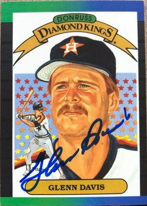 Glenn Davis Signed 1989 Donruss Diamond Kings Baseball Card - Houston Astros