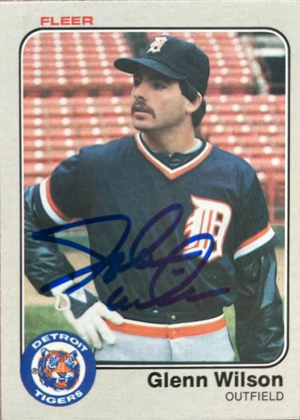 Glenn Wilson Signed 1983 Fleer Baseball Card - Detroit Tigers
