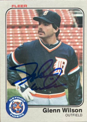 Glenn Wilson Signed 1983 Fleer Baseball Card - Detroit Tigers