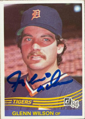 Glenn Wilson Signed 1984 Donruss Baseball Card - Detroit Tigers
